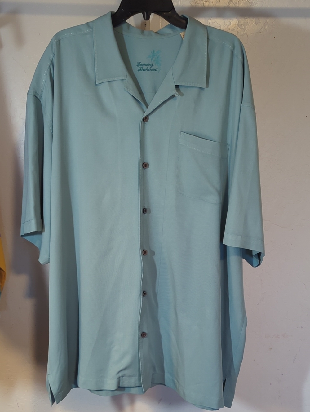 VINTAGE TOMMY BAHAMA HEAVY 100% SILK EMBROIDERED BUTTON UP SHIRT SIZE XXL